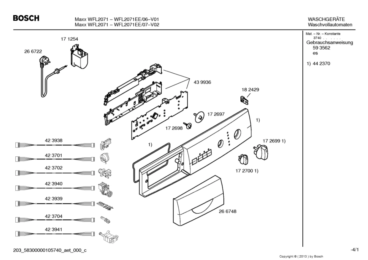 Первая страница инструкции Bosch WFL2071EE/07