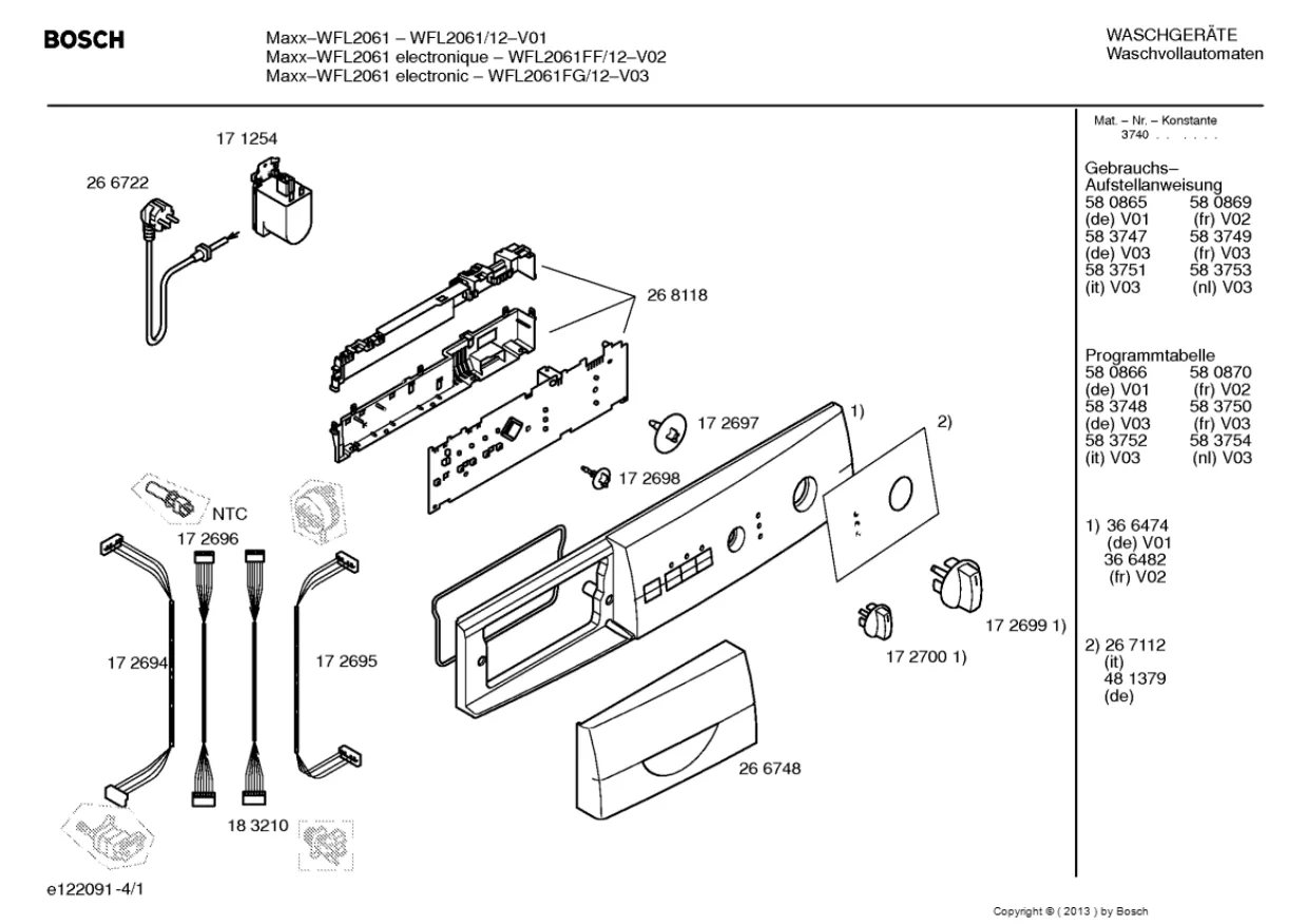 Первая страница инструкции Bosch WFL2061FG/12