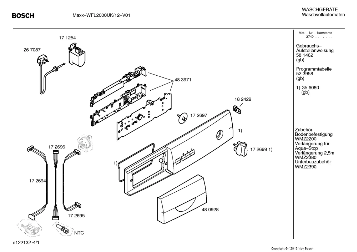 Первая страница инструкции Bosch WFL2000UK/12