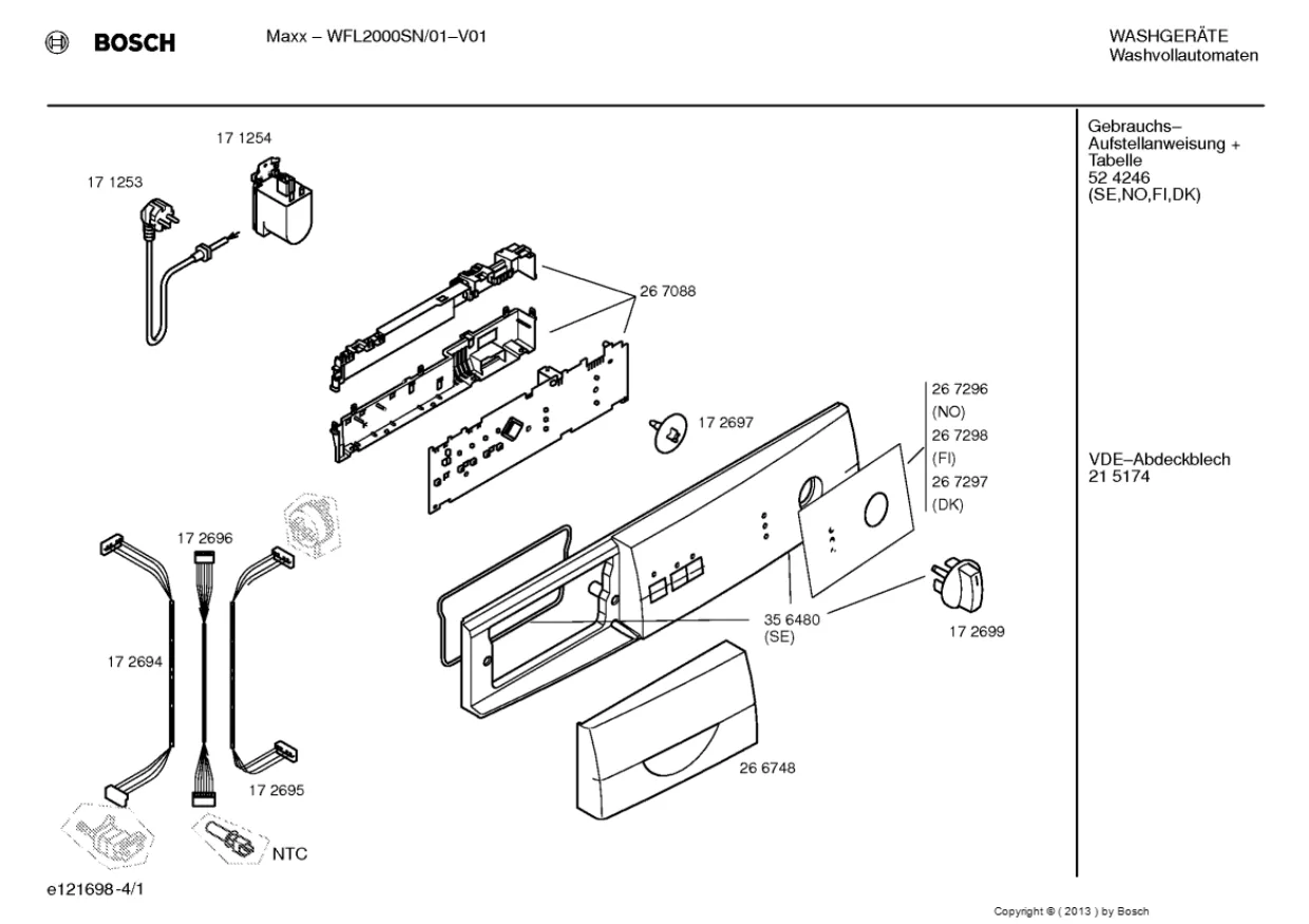 Первая страница инструкции Bosch WFL2000SN/01