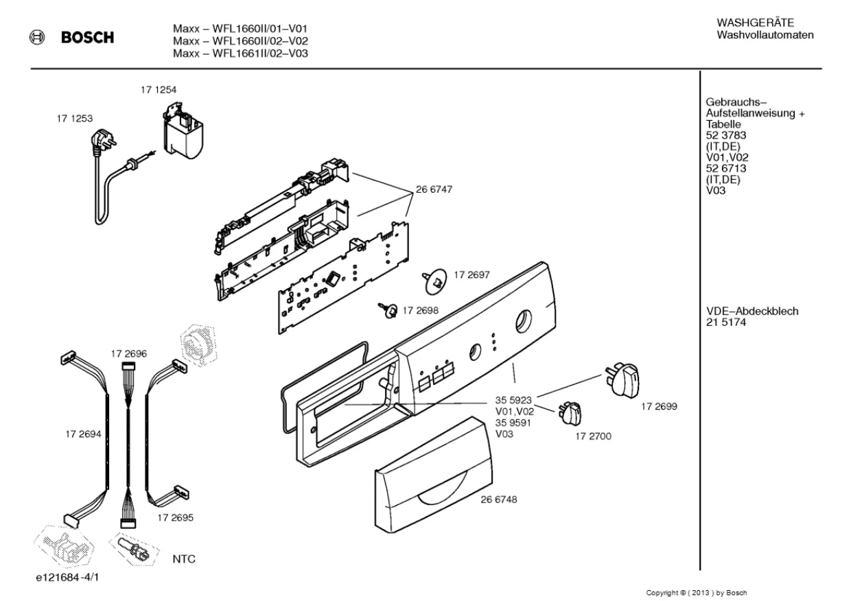 Первая страница инструкции Bosch WFL1661II/02