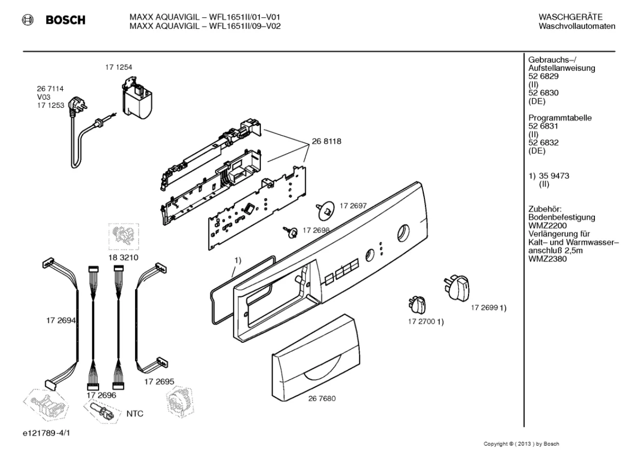 Первая страница инструкции Bosch WFL1651II/01