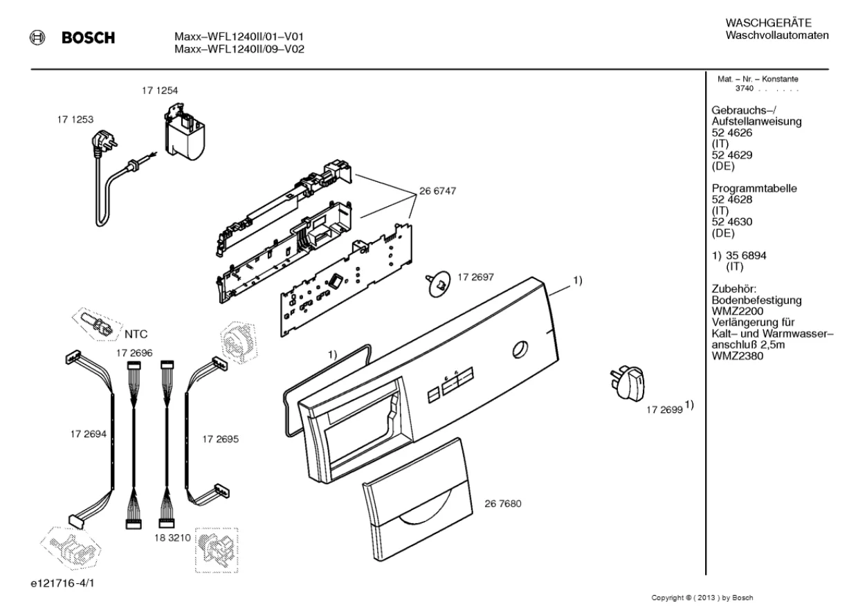 Первая страница инструкции Bosch WFL1240II/01