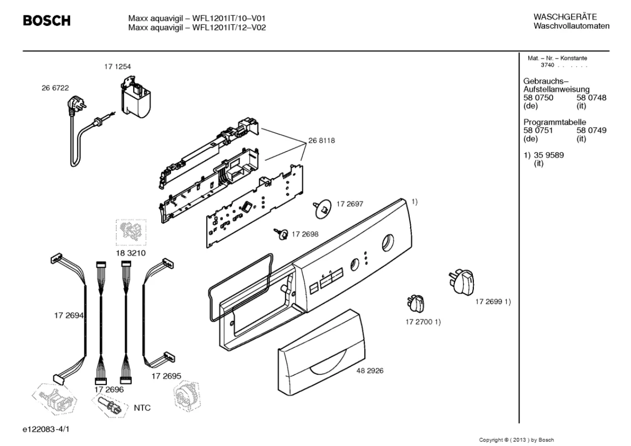 Первая страница инструкции Bosch WFL1201IT/12