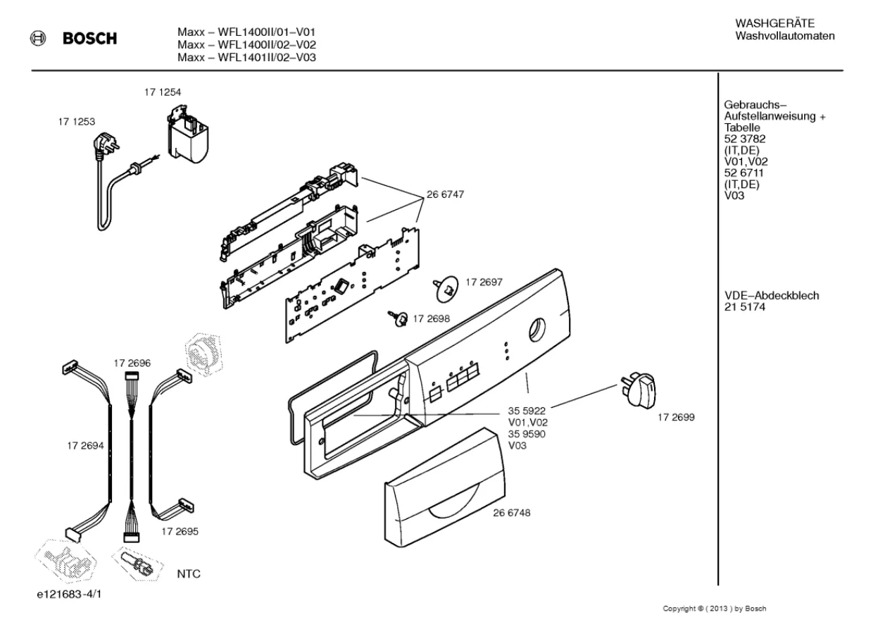 Первая страница инструкции Bosch WFL1400II/02