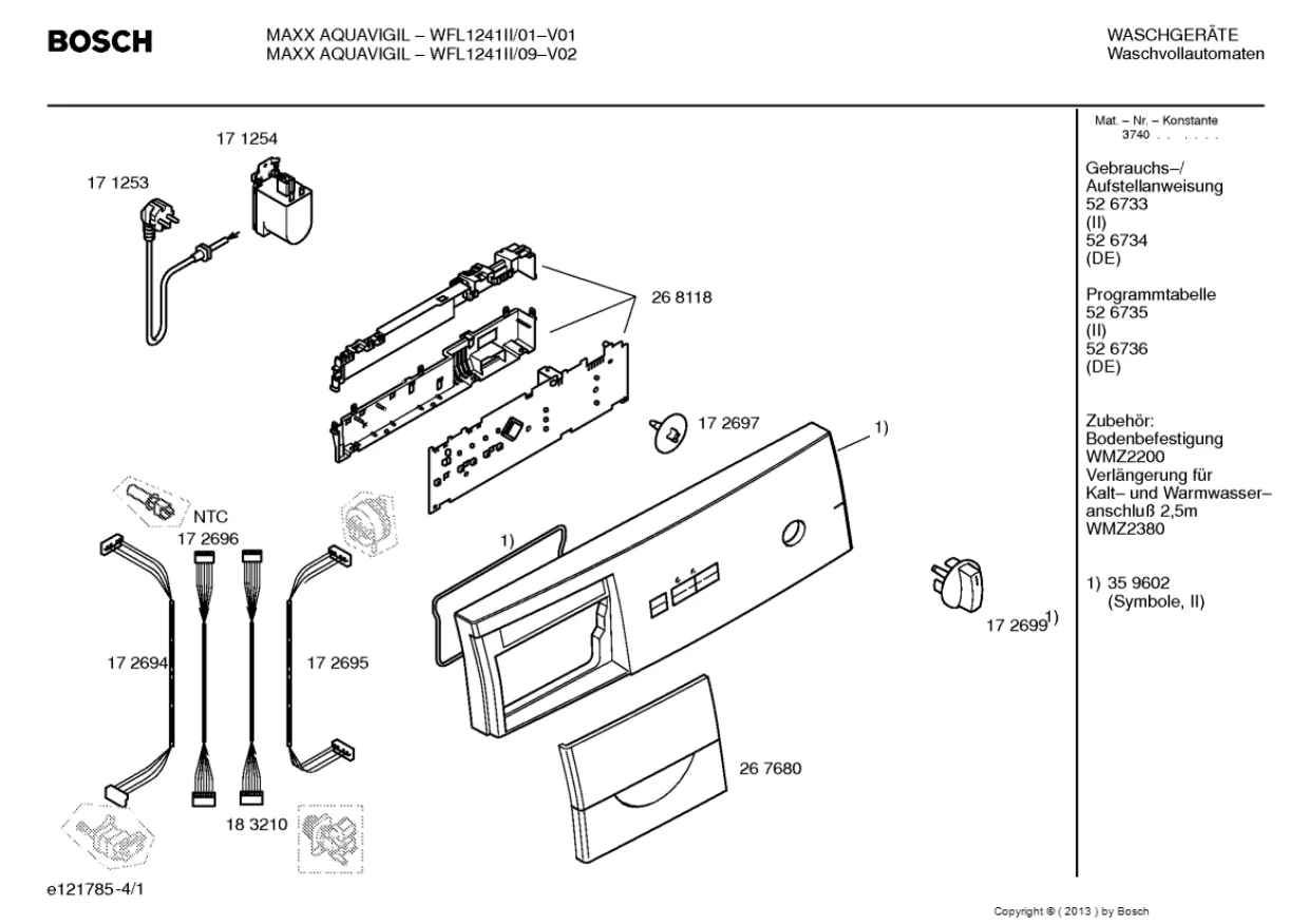 Первая страница инструкции Bosch WFL1241II/01