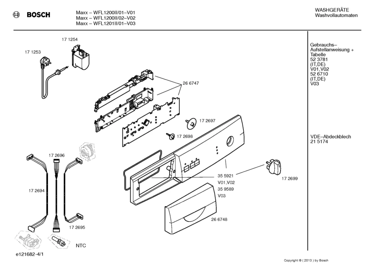 Первая страница инструкции Bosch WFL1200II/01