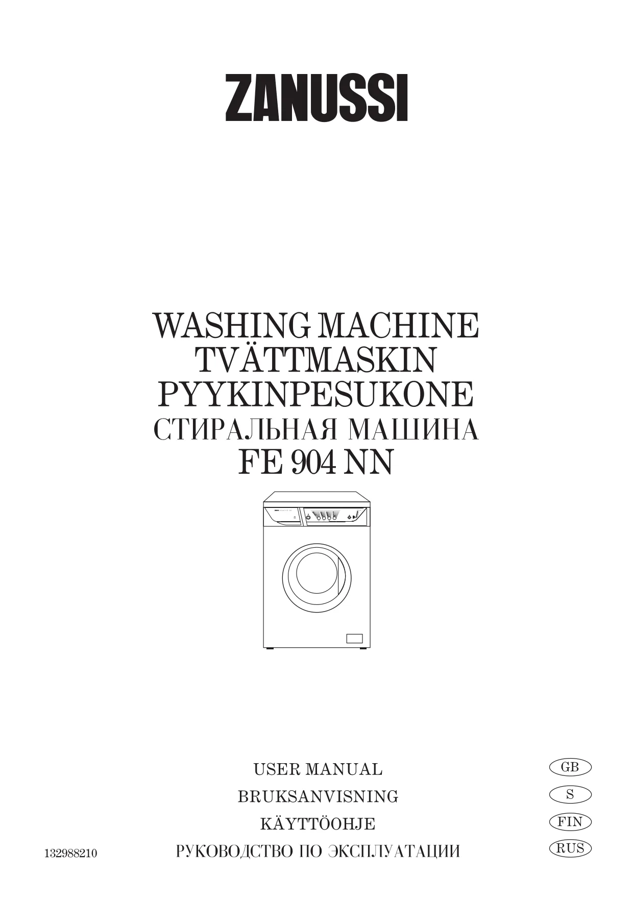 Первая страница инструкции Zanussi FE904NN