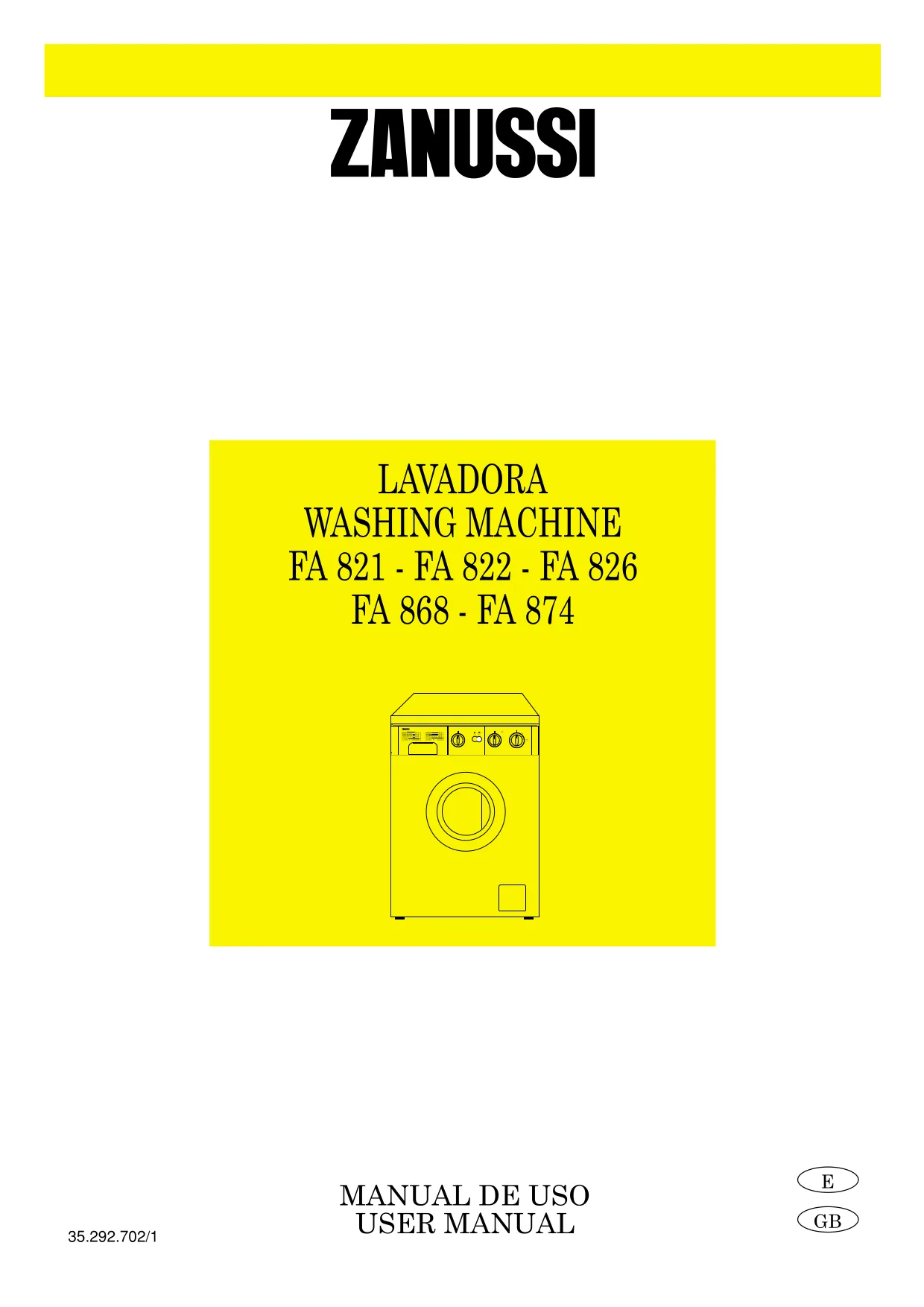 Первая страница инструкции Zanussi FA821