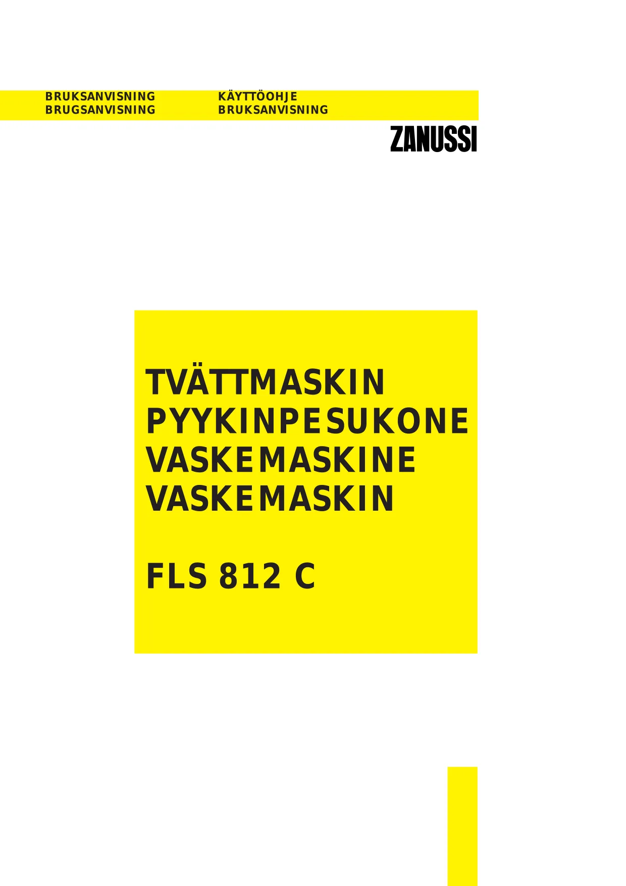 Первая страница инструкции Zanussi FLS812C