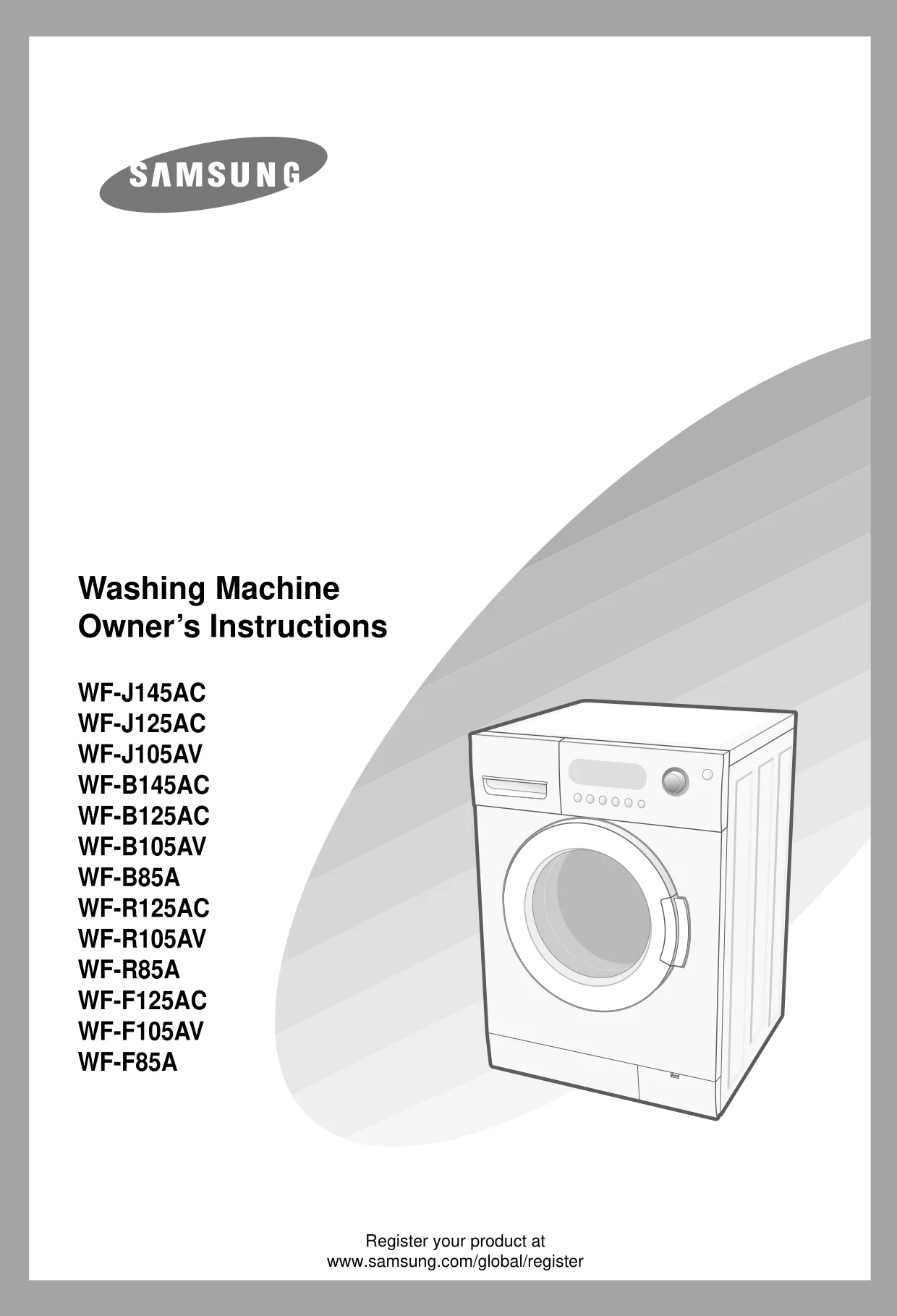 Первая страница инструкции Samsung WF-R125A