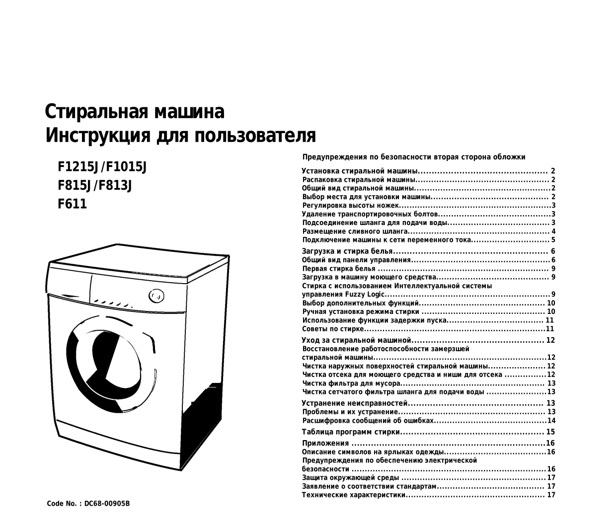Первая страница инструкции Samsung F1015J