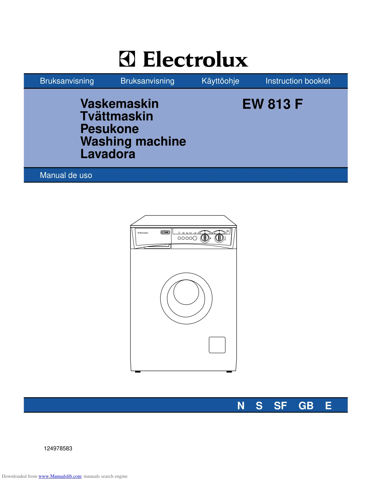 Первая страница инструкции Electrolux EW813F