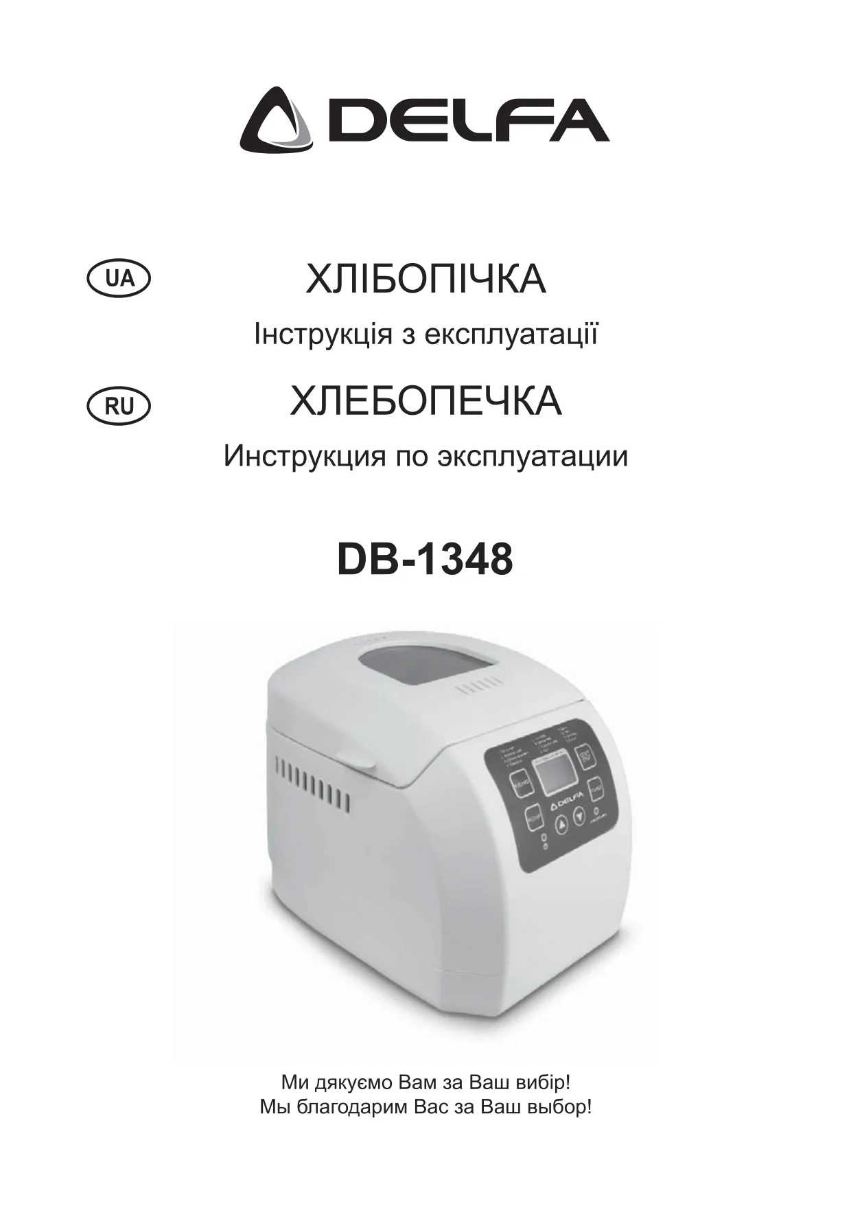 Первая страница инструкции Delfa DB-1348