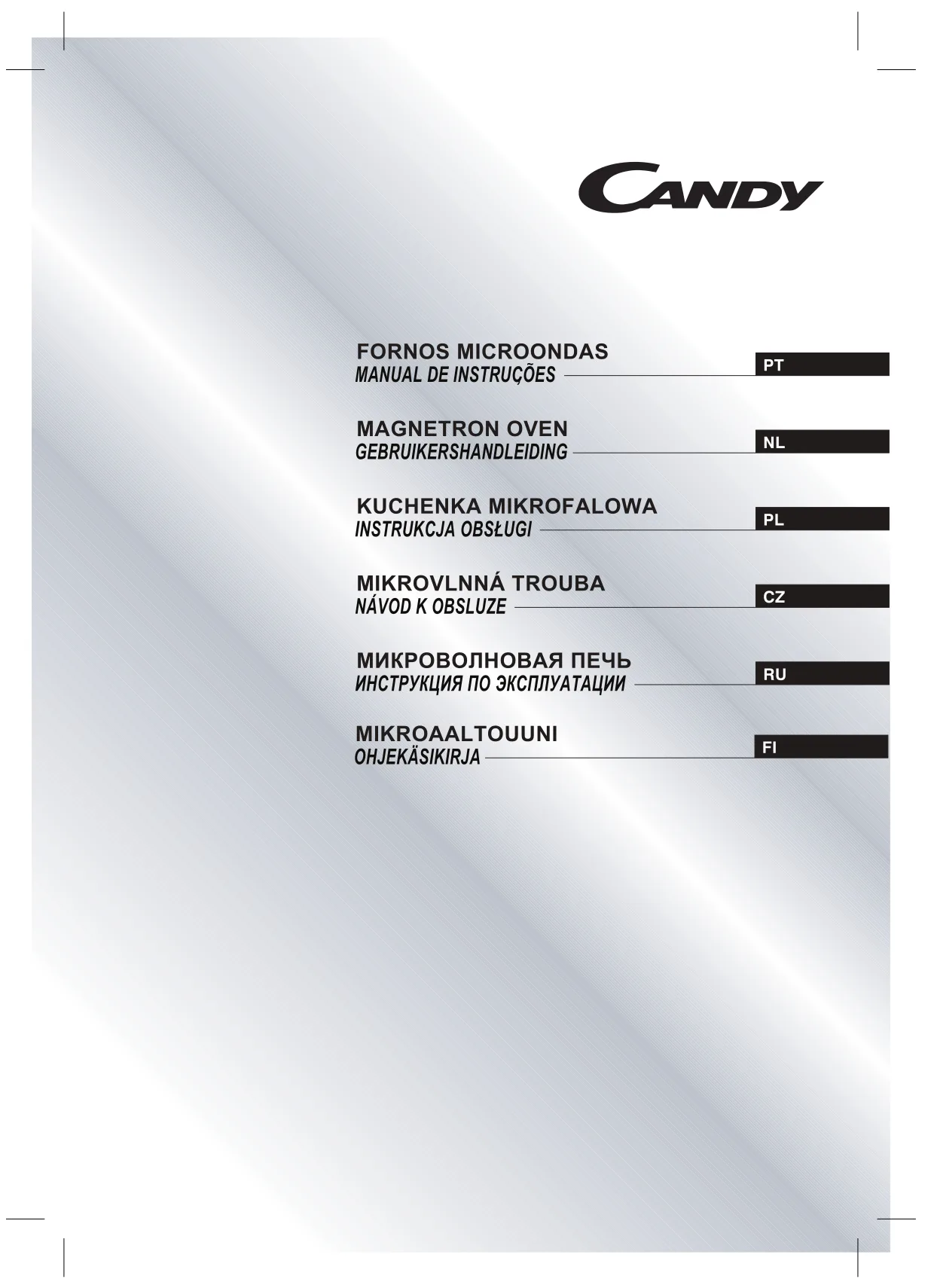 Первая страница инструкции Candy MIC252EX