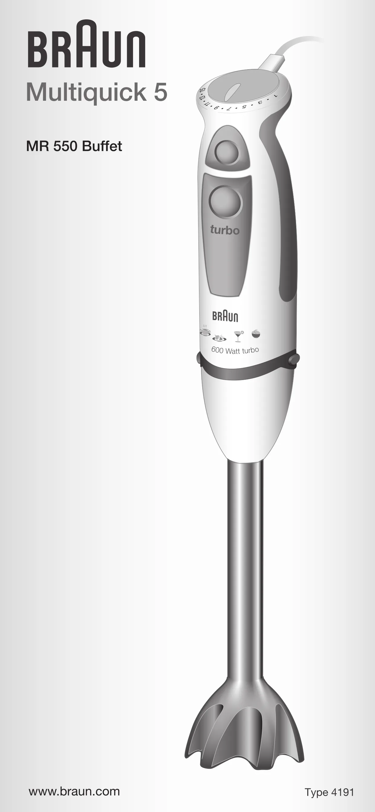 Первая страница инструкции Braun MR550