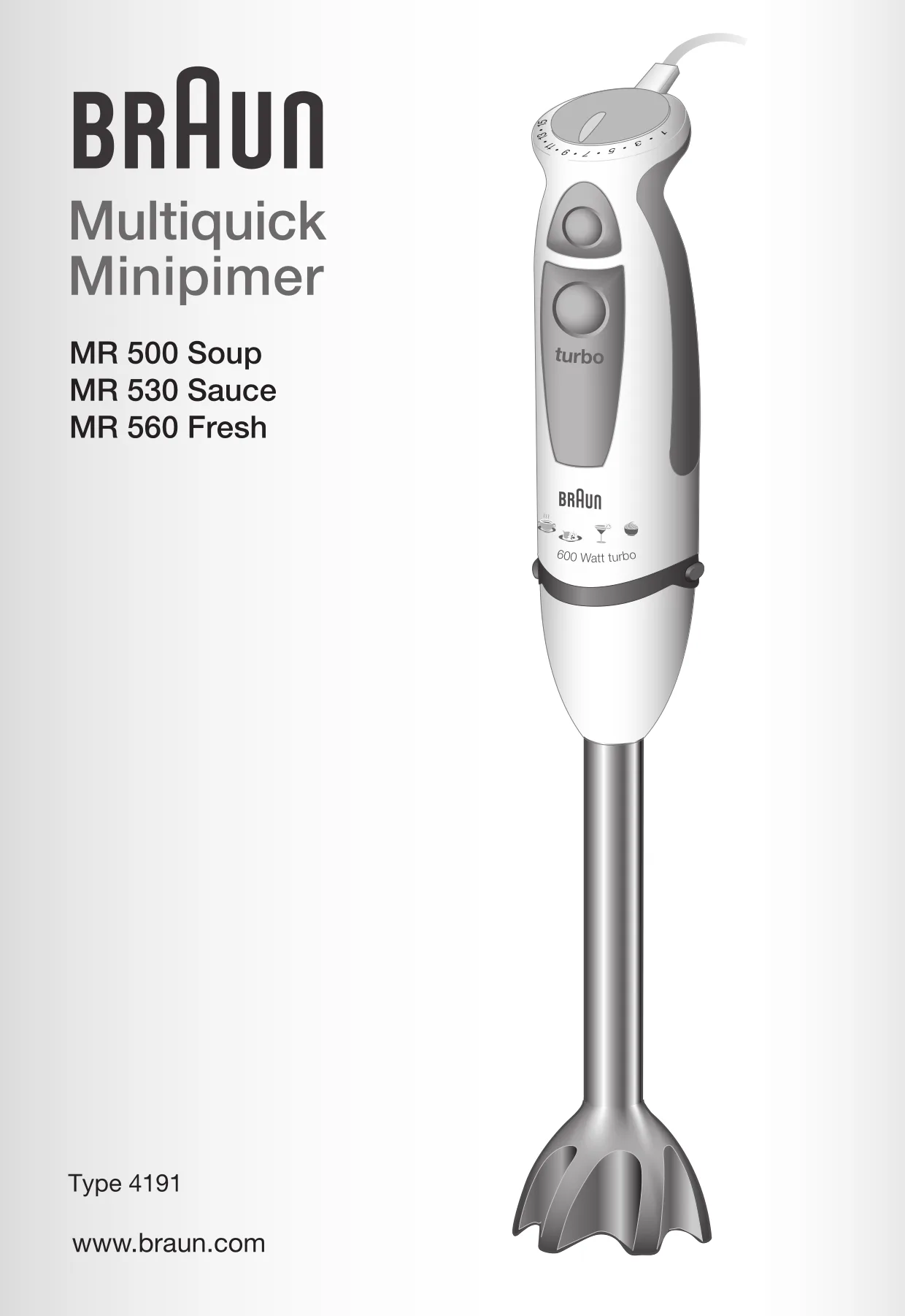 Первая страница инструкции Braun MR530