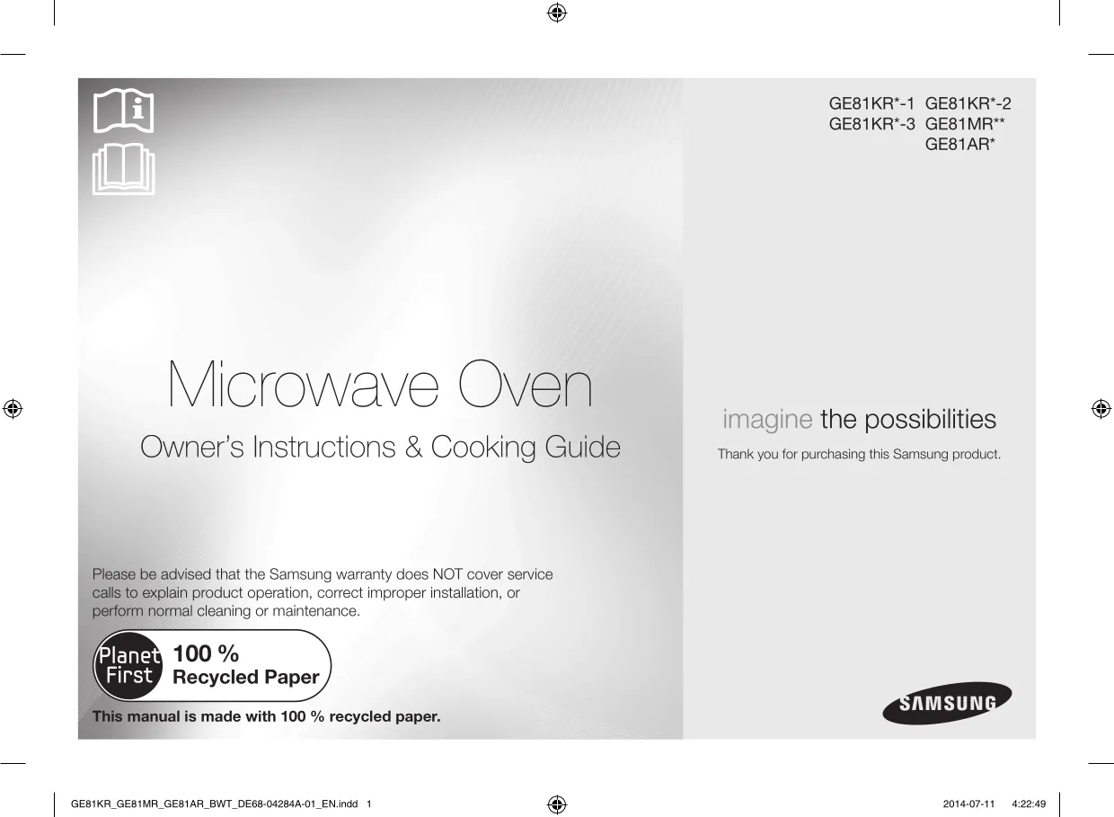 Первая страница инструкции Samsung GE81KRW-1