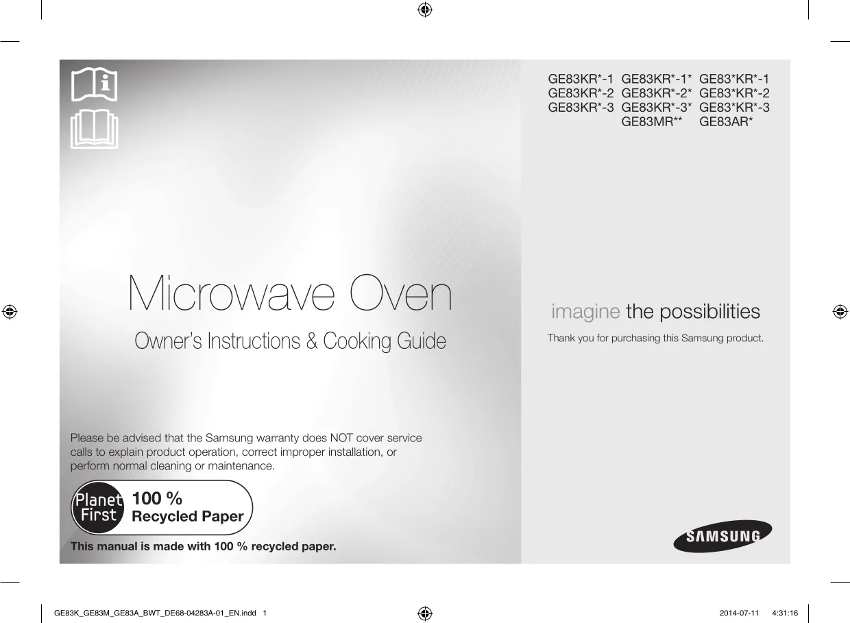 Первая страница инструкции Samsung GE83ARW