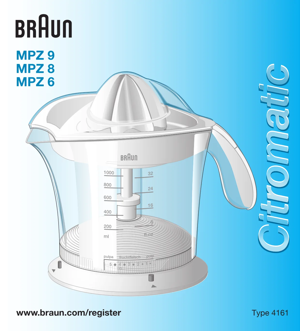 Первая страница инструкции Braun MPZ9